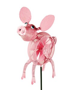 Pig Spinner Garden Stake