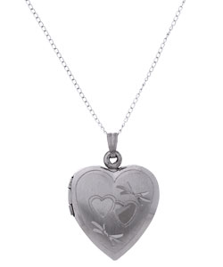 Sterling Silver Brushed Heart Locket