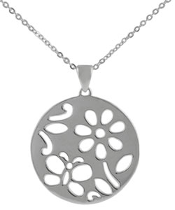 Sterling Silver Butterfly Coin Necklace