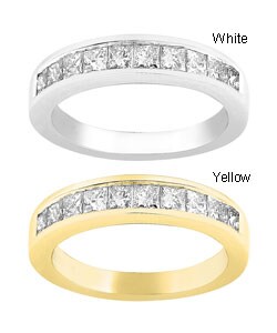 14k Gold 1ct TDW Princess Diamond Wedding Band (HI, I1)