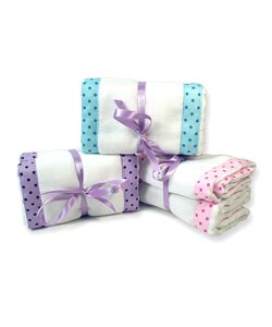 Extra Thick Polka Dot Burp Cloths (Set of 3)