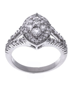 14k White Gold 1ct TDW Marquise Diamond Engagement Ring (G, I2)