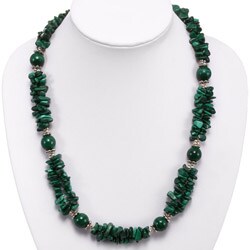 Silver-accented Malachite Necklace