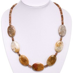 Fossil Coral and Tiger's Eye Necklace