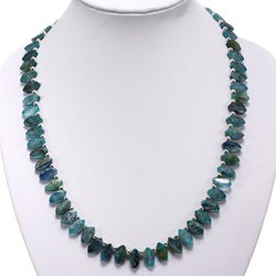 Silver Beaded Kyanite Necklace