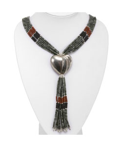 Deep Green Serpentine Jade Necklace