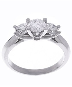 14k White Gold 1ct TDW Round Diamond Three-Stone Ring (G-H, I1)