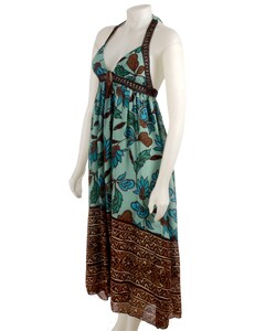 Lyndia Procanik Printed Maxi Print Halter Dress