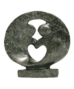 Hand-carved Shona Stone Dancing Couple Statue (Zimbabwe)