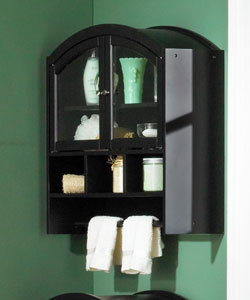 Black Arch Top Wall Cabinet