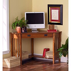 Mission-style Oak Corner Desk