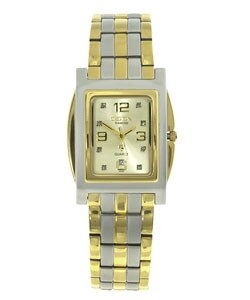 Croton Mens Gold Dial Two-tone Dress Watch