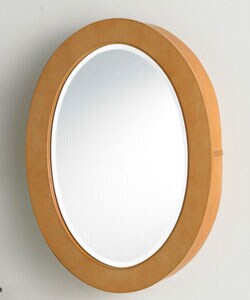 Natural Oval Wall-mount Jewelry Armoire & Mirror