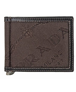 Prada Men's Logo Jacquard Bi-fold Money Clip Wallet