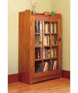 Wooden Bookcases With Gl Doors Amazing Mission Style Solid Oak Bookcase W Gl Door