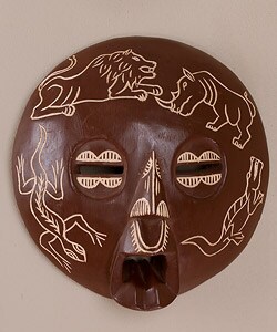 Hand-chiseled Animal Kingdom Mask (Ghana)