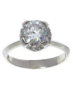 Tacori Platinum CZ Center 1/4ct TDW Diamond Engagement Ring (G, VS)
