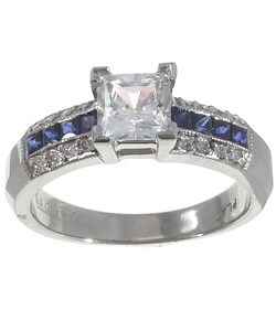 Tacori Platinum CZ 1/10ct TDW Diamond Sapphire Ring (G, VS)