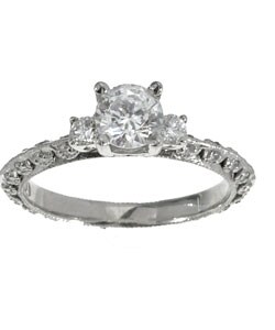 Tacori Platinum CZ Center 3/8ct TDW Diamond Enagement Ring (G, VS)