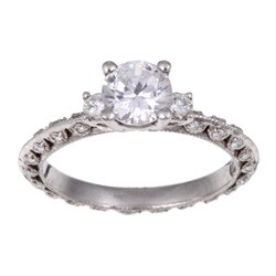 Tacori Platinum CZ Center 3/8ct TDW Diamond Enagement Ring (G, VS)