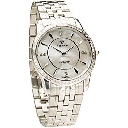 Croton Men's Luxury Stainless Steel Diamond-accent Dress Watch