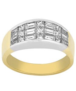 Platinum & 18k Gold 1-1/3ct TDW Wedding Band