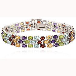 Sterling Silver Multi Gemstone Bracelet