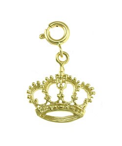 14k Yellow Gold Crown Charm