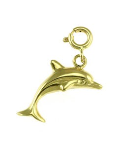 14k Yellow Gold Dolphin Charm