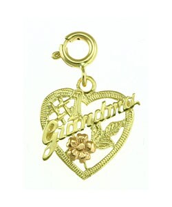 14k Gold #1 Grandma Heart Charm