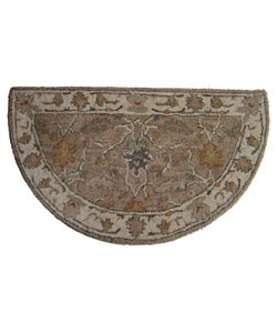 Indian Small Entry Beige Wool Rug (1'9 x 3')