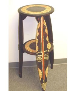 Tribal Mask Pedestal Table (Ghana)