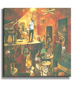 Red Jazz by Didier Lourenco Stretched Canvas Art