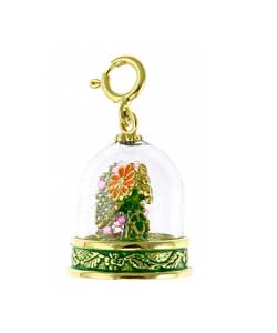 14k Yellow Gold 3-D Spring Globe Charm