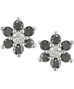 14k Gold 1/2ct TDW Black and White Diamond Earrings (H-I-J, I1-I2)