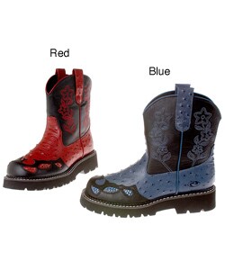 Roper Women's Blue Ostrich Chunk Boot