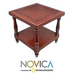 Cedar and Leather Princess Diana Nightstand (Peru)