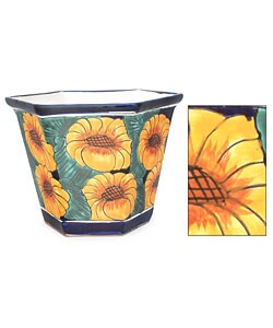 Ceramic Sunflower Fiesta Octagonal Flowerpot (Mexico)