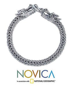 Handmade Silver Dragons Bracelet (Thailand)