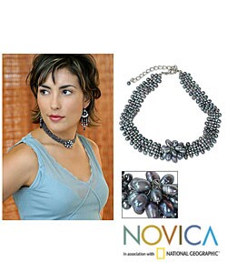 Handmade Pearl Purple Romance Necklace (Thailand)