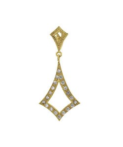 Goldtone Contemporary CZ Drop Necklace