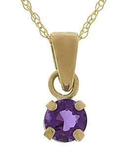 10k Yellow Gold Amethyst Charm Necklace