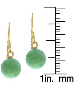 14k Yellow Gold Jade Bead Earrings