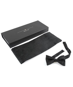 Joseph Abboud Black Tie Cummerbund & Tie Set