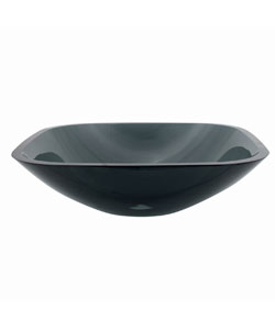 BlackTempered Glass Vessel Lavatory Sink