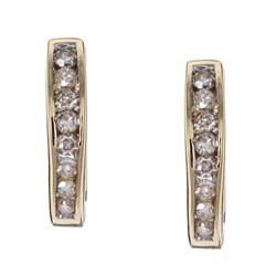 10k Yellow Gold 1/4ct Diamond Hoop Earrings ( K-L, I3 )
