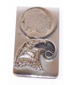 Handcrafted Eagle and Nickel Money Clip (Native American)