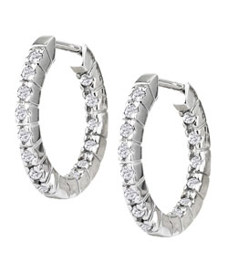 14k Gold 1/4ct TDW Diamond Inside-out Hoop Earrings (J-K, I2)