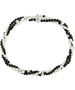 Cultured Freshwater Pearl and Onyx Necklace