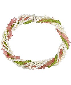 Cultured Freshwater Pearl and Gemstone Necklace (Case of 6)